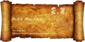 Ruff Mariann névjegykártya
