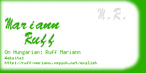 mariann ruff business card